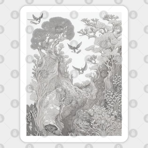 Nature's Symphony Pattern Sticker by JEWEBIE